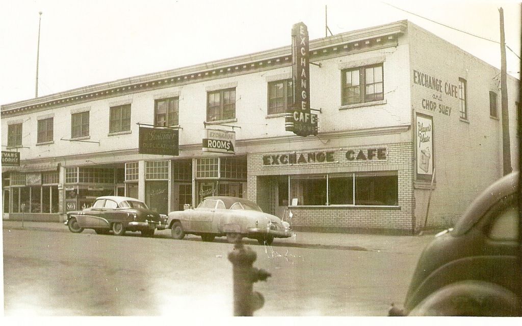 Exhange Cafe. mid 1950s. Clarence Sihoe family photograph.