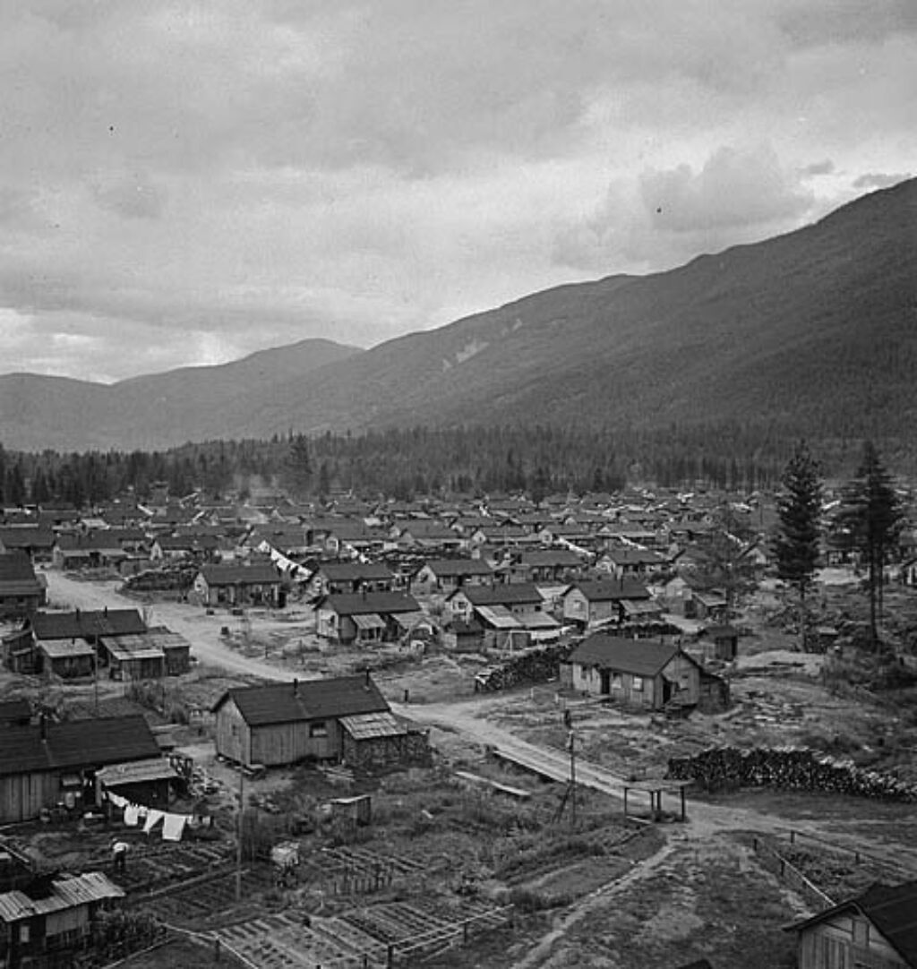 Internment Camp, Lemon Creek B.C. Photographer: Jack Long. Reprinted courtesy of Library and Archives Canada, Item ID 3623175