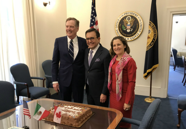 Lighthizer, Guajardo and Freeland feeling the NAFTA love in April.